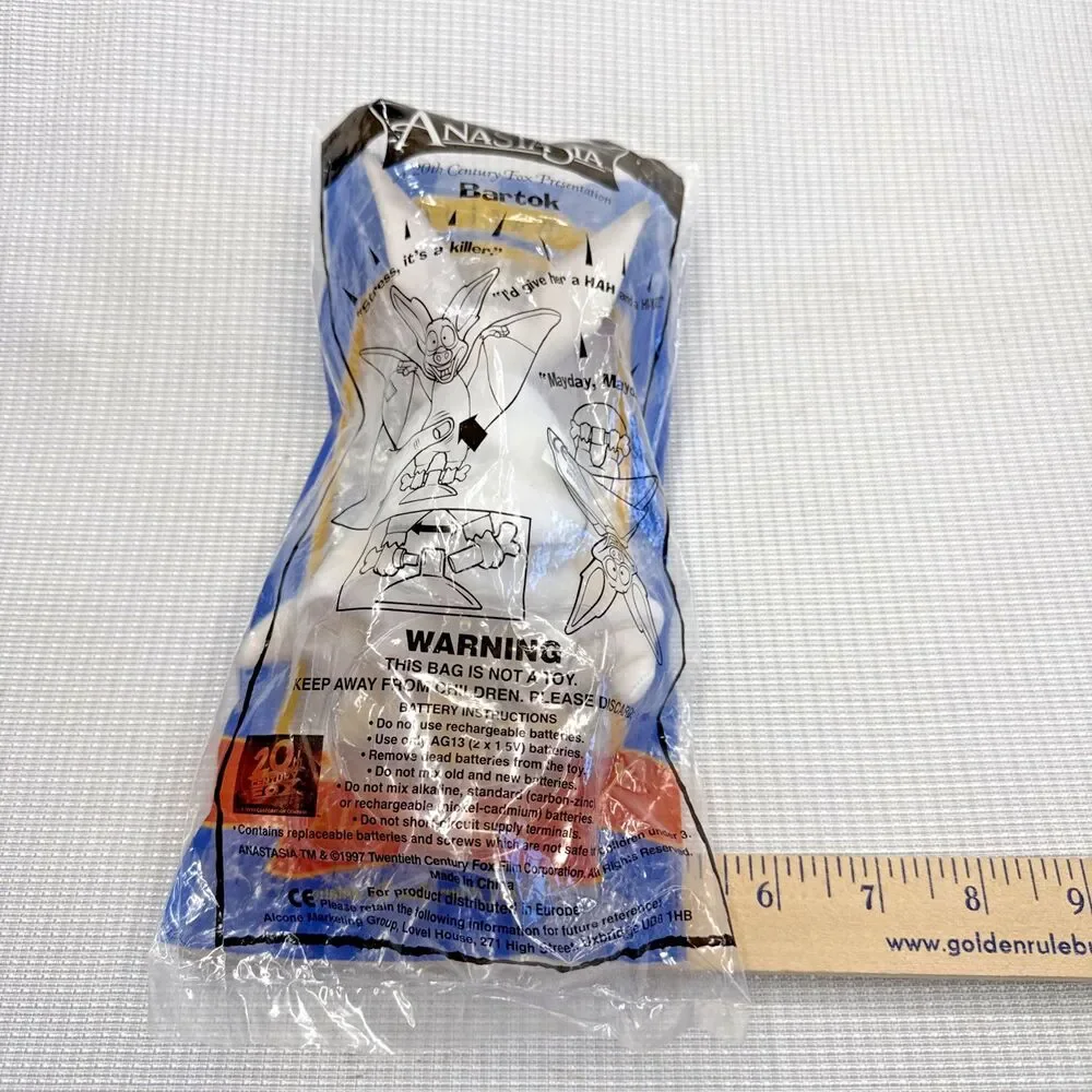 NEW Vintage 1997 Anastasia Bartok Burger King Toy 20th Century Fox Collectible